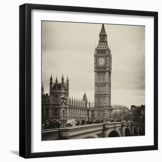 View of Big Ben from across the Westminster Bridge - London - UK - England - United Kingdom-Philippe Hugonnard-Framed Photographic Print