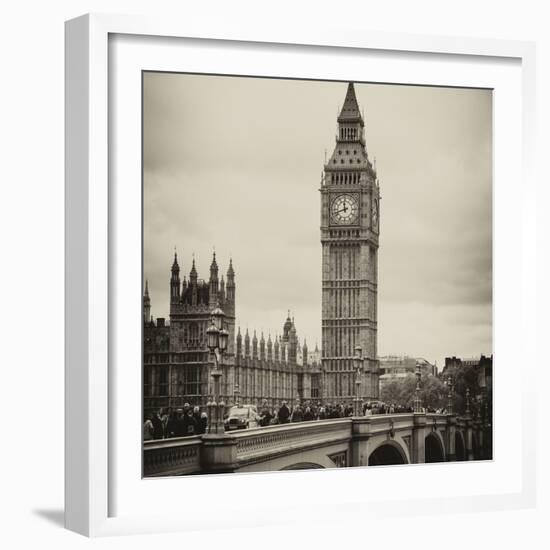 View of Big Ben from across the Westminster Bridge - London - UK - England - United Kingdom-Philippe Hugonnard-Framed Photographic Print