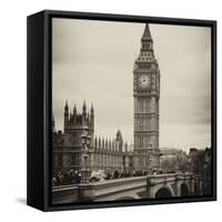 View of Big Ben from across the Westminster Bridge - London - UK - England - United Kingdom-Philippe Hugonnard-Framed Stretched Canvas