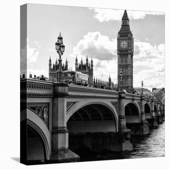 View of Big Ben from across the Westminster Bridge - Thames River - City of London - UK - England-Philippe Hugonnard-Stretched Canvas