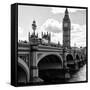 View of Big Ben from across the Westminster Bridge - Thames River - City of London - UK - England-Philippe Hugonnard-Framed Stretched Canvas