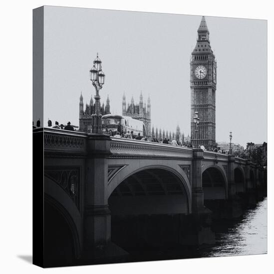 View of Big Ben from across the Westminster Bridge - Thames River - City of London - UK - England-Philippe Hugonnard-Stretched Canvas