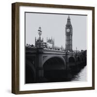 View of Big Ben from across the Westminster Bridge - Thames River - City of London - UK - England-Philippe Hugonnard-Framed Photographic Print