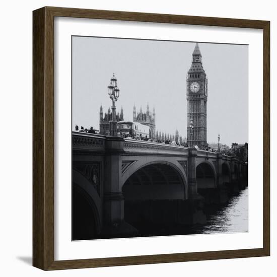 View of Big Ben from across the Westminster Bridge - Thames River - City of London - UK - England-Philippe Hugonnard-Framed Photographic Print