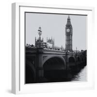 View of Big Ben from across the Westminster Bridge - Thames River - City of London - UK - England-Philippe Hugonnard-Framed Photographic Print