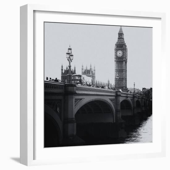 View of Big Ben from across the Westminster Bridge - Thames River - City of London - UK - England-Philippe Hugonnard-Framed Photographic Print