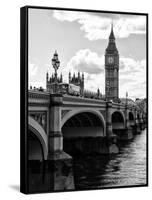 View of Big Ben from across the Westminster Bridge - Thames River - City of London - UK - England-Philippe Hugonnard-Framed Stretched Canvas