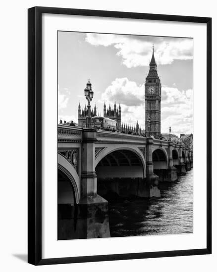 View of Big Ben from across the Westminster Bridge - Thames River - City of London - UK - England-Philippe Hugonnard-Framed Premium Photographic Print