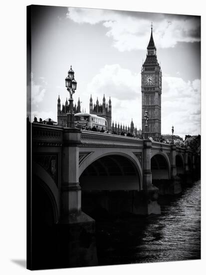 View of Big Ben from across the Westminster Bridge - Thames River - City of London - UK - England-Philippe Hugonnard-Stretched Canvas