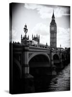 View of Big Ben from across the Westminster Bridge - Thames River - City of London - UK - England-Philippe Hugonnard-Stretched Canvas