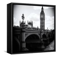 View of Big Ben from across the Westminster Bridge - Thames River - City of London - UK - England-Philippe Hugonnard-Framed Stretched Canvas