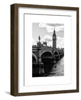 View of Big Ben from across the Westminster Bridge - Thames River - City of London - UK - England-Philippe Hugonnard-Framed Art Print