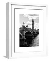 View of Big Ben from across the Westminster Bridge - Thames River - City of London - UK - England-Philippe Hugonnard-Framed Art Print