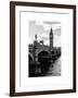 View of Big Ben from across the Westminster Bridge - Thames River - City of London - UK - England-Philippe Hugonnard-Framed Art Print