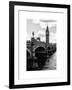 View of Big Ben from across the Westminster Bridge - Thames River - City of London - UK - England-Philippe Hugonnard-Framed Art Print