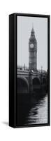 View of Big Ben from across the Westminster Bridge - Thames River - London - Door Poster-Philippe Hugonnard-Framed Stretched Canvas