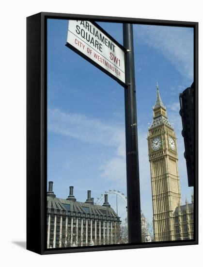 View of Big Ben, Parliament Square, London, England, United Kingdom-Ethel Davies-Framed Stretched Canvas