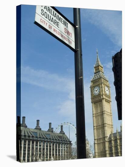 View of Big Ben, Parliament Square, London, England, United Kingdom-Ethel Davies-Stretched Canvas