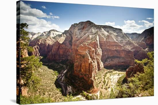 View of Big Bend, Observation Point, and the Virgin River in Zion National Park, Utah-Carlo Acenas-Stretched Canvas