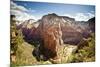 View of Big Bend, Observation Point, and the Virgin River in Zion National Park, Utah-Carlo Acenas-Mounted Photographic Print