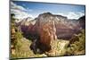 View of Big Bend, Observation Point, and the Virgin River in Zion National Park, Utah-Carlo Acenas-Mounted Photographic Print