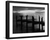 View of Birds on Pier at Sunset, Fort Myers, Florida, USA-Adam Jones-Framed Premium Photographic Print