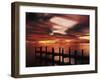 View of Birds on Pier at Sunset, Fort Myers, Florida, USA-Adam Jones-Framed Premium Photographic Print