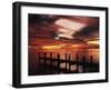 View of Birds on Pier at Sunset, Fort Myers, Florida, USA-Adam Jones-Framed Premium Photographic Print