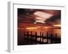 View of Birds on Pier at Sunset, Fort Myers, Florida, USA-Adam Jones-Framed Premium Photographic Print