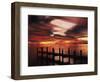 View of Birds on Pier at Sunset, Fort Myers, Florida, USA-Adam Jones-Framed Photographic Print