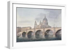 View of Blackfriars Bridge and St Paul's Cathedral, London, 1790-null-Framed Giclee Print