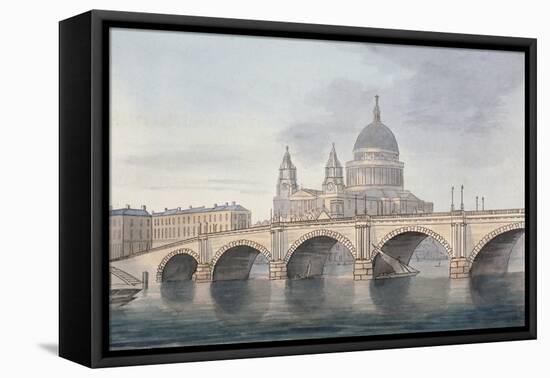 View of Blackfriars Bridge and St Paul's Cathedral, London, 1790-null-Framed Stretched Canvas