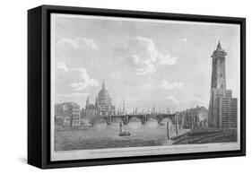 View of Blackfriars Bridge and St Paul's Cathedral, London, 1803-Daniel Turner-Framed Stretched Canvas