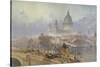 View of Blackfriars Bridge and St Paul's Cathedral, London, 1840-David Roberts-Stretched Canvas