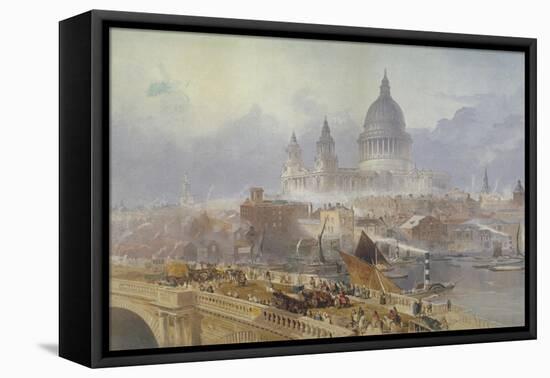 View of Blackfriars Bridge and St Paul's Cathedral, London, 1840-David Roberts-Framed Stretched Canvas