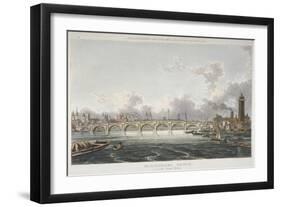 View of Blackfriars Bridge from the Strand Bridge, London, 1815-Thomas Hosmer Shepherd-Framed Giclee Print