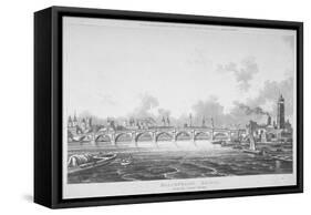 View of Blackfriars Bridge from the Strand Bridge, London, 1815-Thomas Hosmer Shepherd-Framed Stretched Canvas