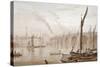 View of Blackfriars Bridge from the Surrey Shore, with Boats in the Foreground, London, C1825-Luke Clennell-Stretched Canvas