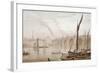 View of Blackfriars Bridge from the Surrey Shore, with Boats in the Foreground, London, C1825-Luke Clennell-Framed Giclee Print