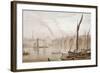 View of Blackfriars Bridge from the Surrey Shore, with Boats in the Foreground, London, C1825-Luke Clennell-Framed Giclee Print