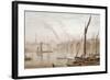 View of Blackfriars Bridge from the Surrey Shore, with Boats in the Foreground, London, C1825-Luke Clennell-Framed Giclee Print