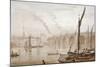 View of Blackfriars Bridge from the Surrey Shore, with Boats in the Foreground, London, C1825-Luke Clennell-Mounted Giclee Print