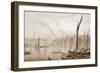 View of Blackfriars Bridge from the Surrey Shore, with Boats in the Foreground, London, C1825-Luke Clennell-Framed Giclee Print