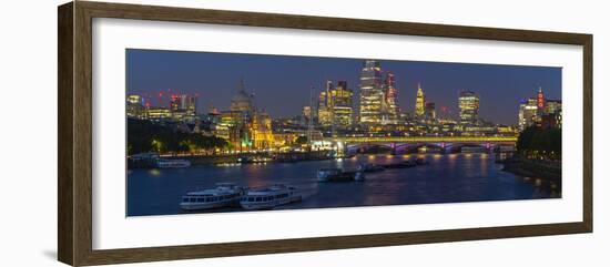 View of Blackfriars Bridge over the River Thames, St. Paul's Cathedral and The City of London-Frank Fell-Framed Photographic Print