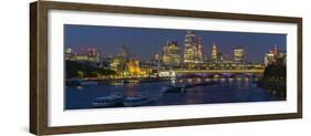 View of Blackfriars Bridge over the River Thames, St. Paul's Cathedral and The City of London-Frank Fell-Framed Photographic Print