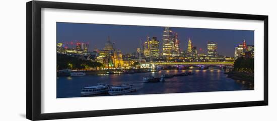 View of Blackfriars Bridge over the River Thames, St. Paul's Cathedral and The City of London-Frank Fell-Framed Photographic Print