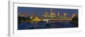 View of Blackfriars Bridge over the River Thames, St. Paul's Cathedral and The City of London-Frank Fell-Framed Photographic Print