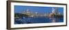 View of Blackfriars Bridge, River Thames and The City of London skyline at dusk, London, England-Frank Fell-Framed Photographic Print