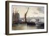 View of Blackfriars Bridge, with Boats in the Foreground, London, C1835-Thomas Hollis-Framed Giclee Print