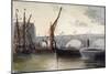 View of Blackfriars Bridge, with Boats in the Foreground, London, C1835-Thomas Hollis-Mounted Giclee Print